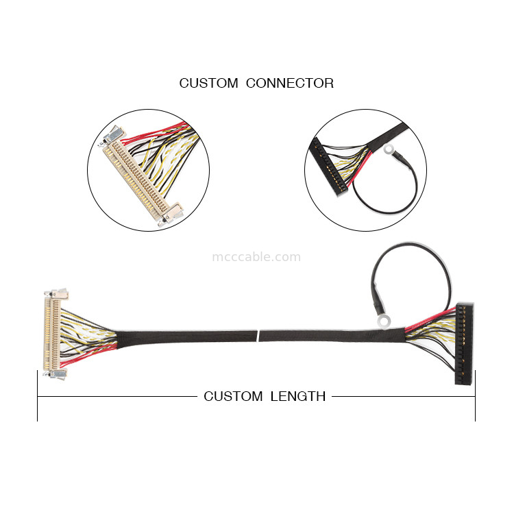 30 câble équipé de Pin LVDS, 51 câble de Pin fi X30HL-B Lvds pour le panneau d'affichage à cristaux liquides