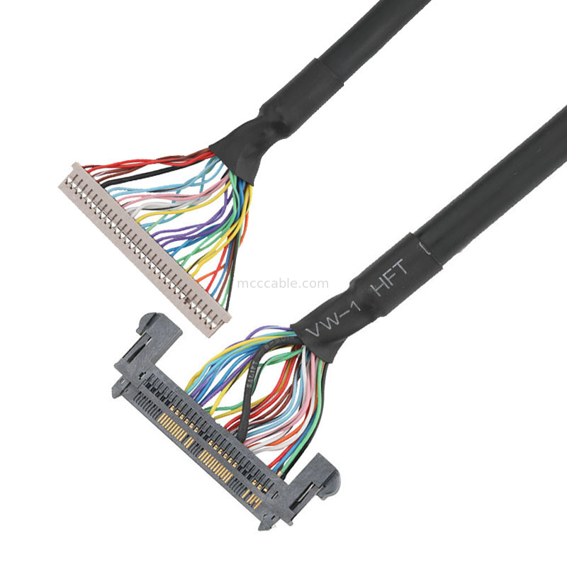 HEURES 1.25mm DF14-30S-1.25C au câble équipé d'informatique de JAE 0.5mm FI-RE51HL LVDS